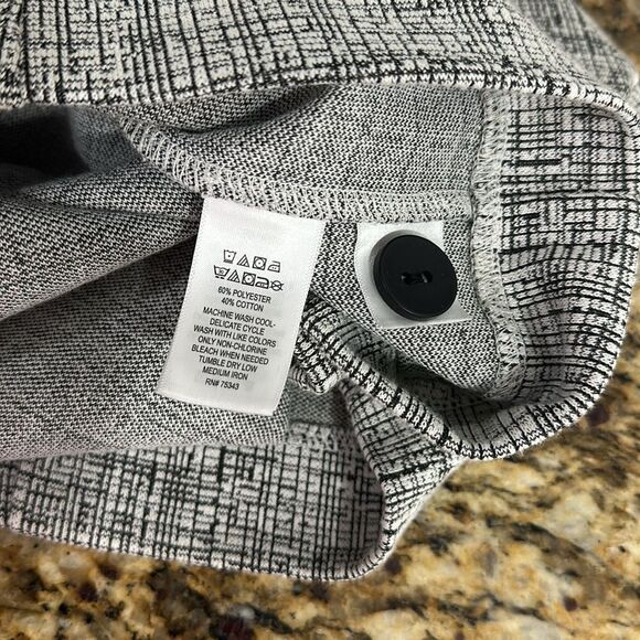 Tahari White Black Crosshatch Print Sheath Dress With Pockets Size 10 - Picture 6 of 10